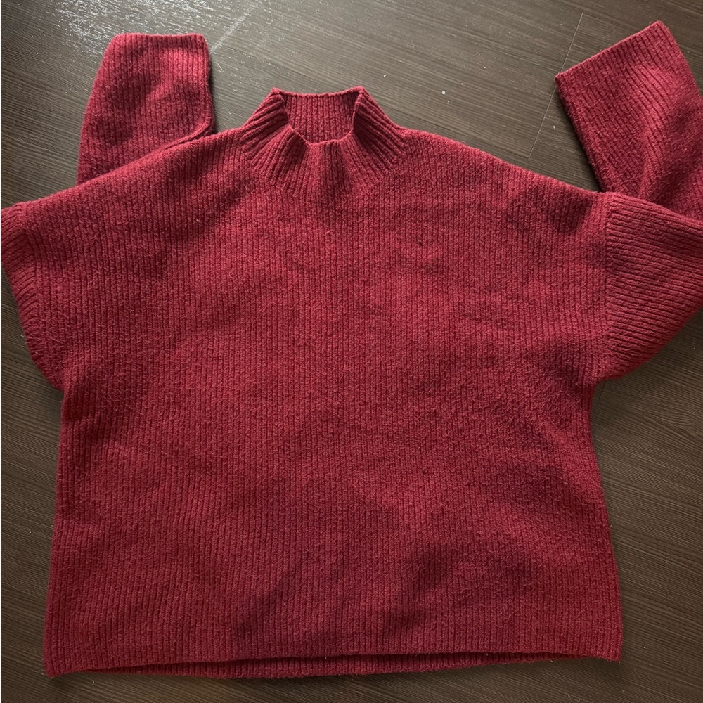 Abercrombie & Fitch Rich Burgundy mock neck Sweater